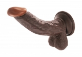 Dildo w. Suction Base Afro American Whopper 6.5 Inch brown