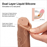 Dildo w. Suction Base Nature Cock Dual Layer 7-Inch Silicone