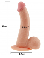 Dildo w. Suction Cup Ultra Soft Dude Realistic 8.8-Inch
