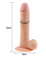 Dildo w. Suction Cup Ultra Soft Dude Realistic 9-Inch