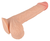 Dildo Sliding Skin 7-Inch skin-colored TPE with moving outer Skin w. Balls strong Suction-Base by NATURE SKIN buy