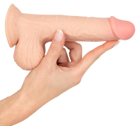 Dildo Sliding Skin 7-Inch skin-colored TPE bendable Cock w. Balls Dual-Density & hard Core by NATURE SKIN buy cheap
