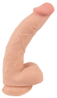 Dildo Sliding Skin 9.5-Inch skin-colored TPE bendable & soft w. Balls strong Suction-Cup Dual-Density buy cheap