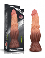 Dildo strong Veins Dual Layer 9.5-Inch Silicone skin-brown