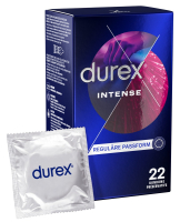 Preservativi Durex Intense Orgasmic a costine confezione da 22 pezzi
