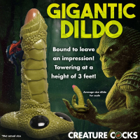 Extremely large Dildo Swamp Monster 3-Foot PVC 89cm Height huge green Alien-Cock from CREATURE COCKS buy