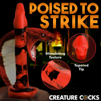Acheter Gode Fantaisie avec base daspiration King Cobra 14-Inch Silicone avec tête de serpent & écailles de stimulation de CREATURE COCKS