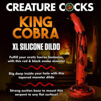 Acheter Gode fantaisie avec base daspiration King Cobra 18-Inch Silicone 39cm Tube anal avec tête de serpent & écailles de stimulation