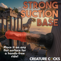 Fantasy Dildo w. Suction Cup Centaur Silicone orange-black-copper Horse-Look giant Cock by CREATURE COCKS buy