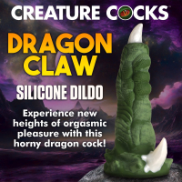 Fantasie-Dildo m. Saugfuss Dragon Claw Silikon grosser grüner Drachendildo-Finger mit weisser Klaue kaufen