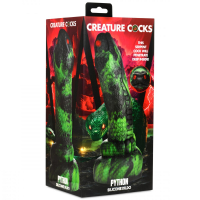 Fantasy Dildo w. Suction-Cup Phyton Silicone Snake Monster Dong with green Scales by CREATURE COCKS buy cheap