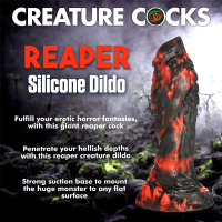 Fantasie-Dildo m. Saugfuss Reaper Silikon rot-schwarz mit Rillen Stacheln & Noppen Spezial-Silikondildo kaufen