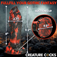 Fantasy Dildo w. Suction-Cup Reaper Silicone red-black with extreme Nubs Ribs & Spikes large Special Dong buy