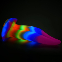 Fantasie-Dildo m. Saugnapf Uni-Glow fluoreszierend Silikon