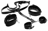 Bondage Harness w. Thigh- & Wrist Cuffs PU-Leather