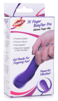 Acquista il vibratore da dito 7X Bang-Her Pro in silicone viola impermeabile con guaina per dita da FRISKY SEXTOYS