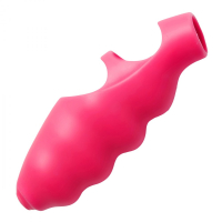 Vibromasseur à doigt Bang-Her silicone rose ondulé avec vibromasseur à bille jetable intégré à acheter