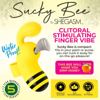 Fingervibrator & Klitorissauger Sucky Bee Silikon gelb-schwarz aufladbar & wasserdicht von SHEGASM kaufen