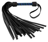 Flogger Whip w. braided Handle ZADO black-blue