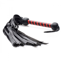 Flogger Whip Deerskin Premium black-red