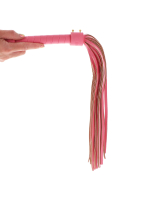 Frusta flogger Taboom Malibu in ecopelle rosa-oro strumento di frustata a più code dettagli color oro acquistare