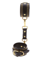 Ankle Cuffs studded black-gold PU-Leather