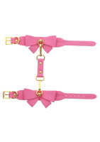 Ankle Cuffs w. Bow PU-Leather pink-gold stylish Ankle-Restraints Bow-decorated from TABOOM buy cheap