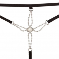 String Thong w. Ball-Chains & Pearl Decoration