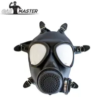 Gasmaster Gasmaske Army m. schwarzen Sichtgläsern