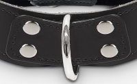 Collar w. D-Ring black PU-Leather Velvet lined curved ergonomic Shape by Buckle adjustable from TABOOM buy cheap