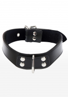 Collar w. D-Ring black PU-Leather Velvet lined ergonomic Shape nickel-free Metal by Buckle adjustable from TABOOM buy