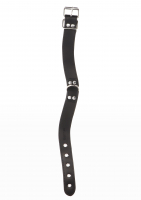 Collar w. D-Ring black PU-Leather Velvet lined curved Shape silver-colored Buckle adjustable from TABOOM buy cheap