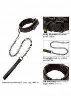 Collar padded w. Leash Boundless PU-Leather black Chain-Leash Choker by Buckle adjustable buy cheap