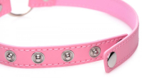 Collare Kinky Kitty in finta pelle rosa senza nichel O-ring con orecchie di gatto regolabile a fascia stretta acquistare