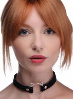 Collar Kinky Kitty PU-Leather black w. Cat-Ears O-Ring adjustable by MASTER SERIES buy cheap