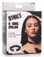 Collare con O-ring in similpelle largo 3 cm con O-ring in acciaio e regolabile con fibbia.