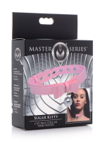 Collar w. Bell Kitty pink-silver PU-Leather naughty Cat-Collar w. Bow & Bell-Pendant adjustable by MASTER SERIES buy