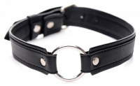 Collar w. Steel O-Ring PU-Leather