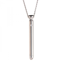 Necklace w. Steel Vibrator rechargeable silver-colored