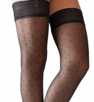 Hold-Up Stockings dotted with wide Top