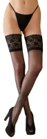Halterlose Strümpfe m. Spitzenabschluss 15cm schwarz