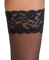 Hold-up Stockings w. Lace Top 9cm black