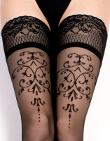 Hold-up Stockings w. Embroidery Ballerina 2207 with glittering Embroidery-Details @Thighs & Feet buy cheap