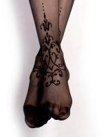 Acquista Calze autoreggenti con ricamo Ballerina 2207 con ricamo lucido su coscia e piede doppia fascia in silicone