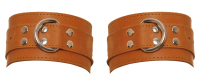 Wrist Cuffs Buffalo Leather light brown Quality-Restraints with Buckle Closure adjustable from ZADO buy cheap