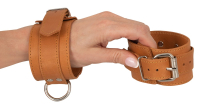Wrist Cuffs Buffalo Leather light brown natural colored high Quality Restraints with Buckle Closure buy cheap