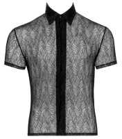 Mens Shirt w. Buttons Lace transparent w. Button-Placket & Collar up to XXL by SVENJOYMENT UNDERWEAR buy cheap