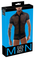 Mens Shirt w. Buttons Lace transparent with Button-Placket & Collar up to XXL by SVENJOYMENT UNDERWEAR buy