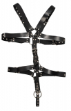 Mens Leather-Harness Strap-Body w. Cockring Real-Leather Straps w. Rivets & Steel Rings adjustable from ZADO buy