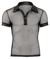 Camicia da uomo in rete con dettagli wetlook